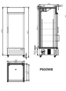 Atosa Single Glass Door Mounted Fridge 700 Mm