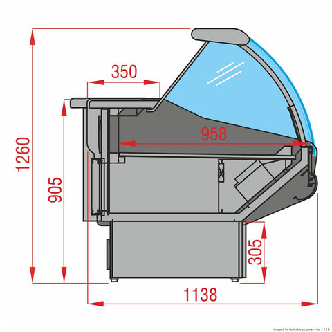 ItaliaCool Curved Front Glass Deli Display PAN2000