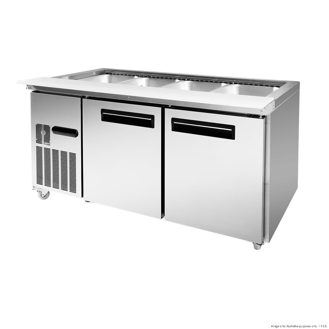 Thermaster Two Door Cold Bench Salad Station 4X1/1 GN Pans PG150FA-XB