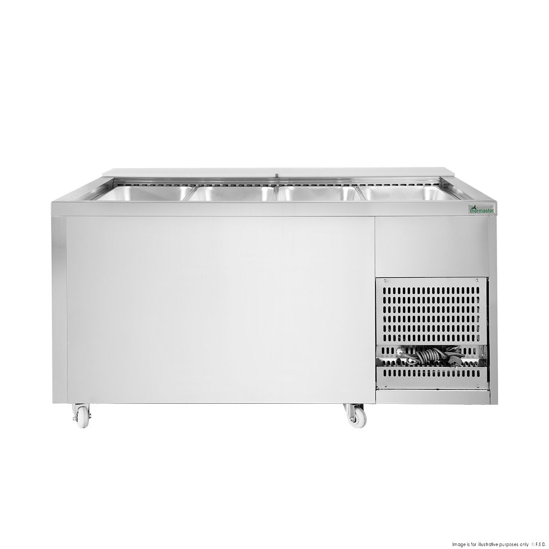 Thermaster Two Door Cold Bench Salad Station 4X1/1 GN Pans PG150FA-XB