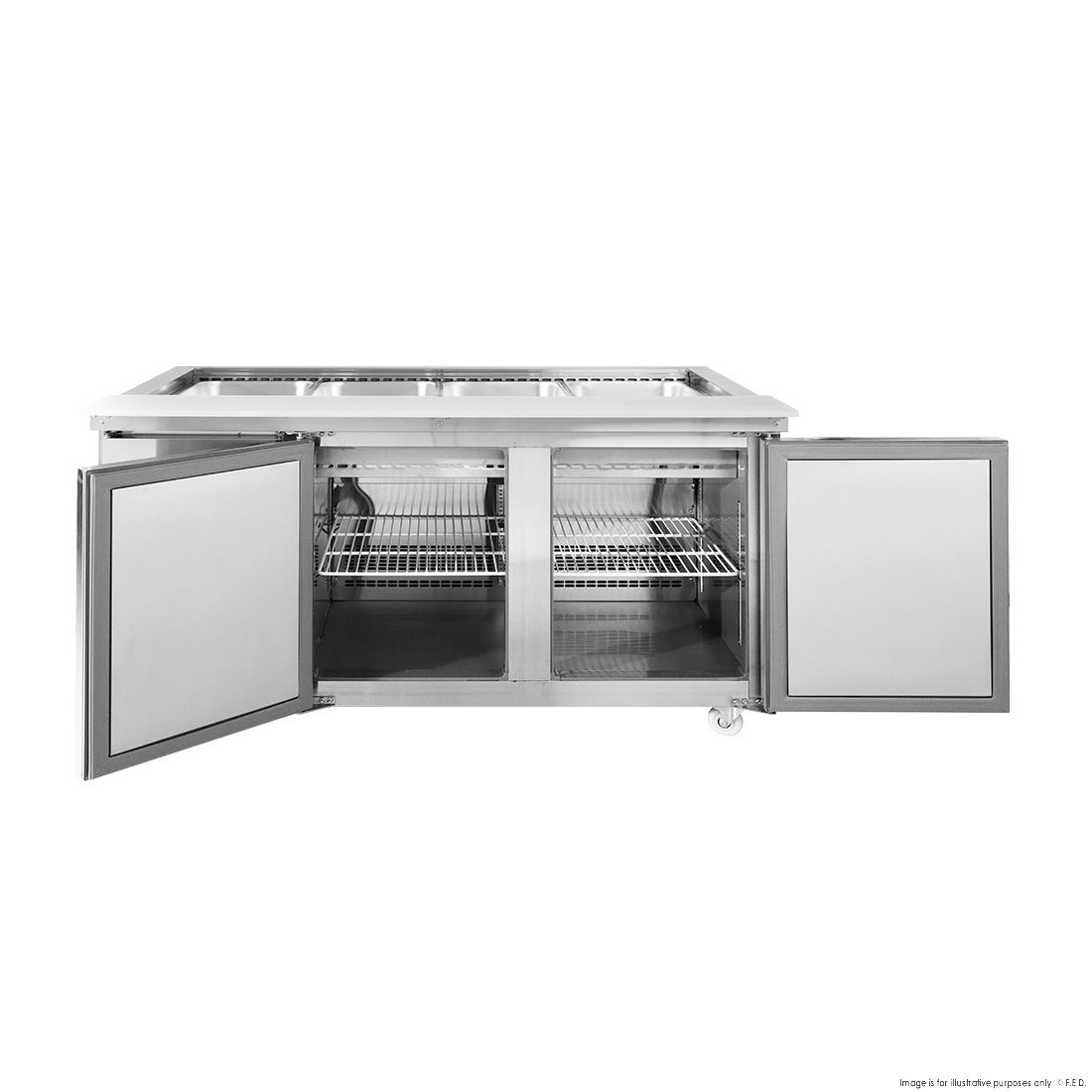 Thermaster Two Door Cold Bench Salad Station 4X1/1 GN Pans PG150FA-XB