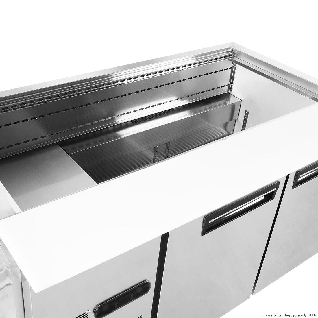 Thermaster Two Door Cold Bench Salad Station 4X1/1 GN Pans PG150FA-XB