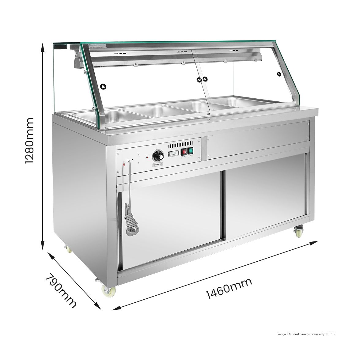 Thermaster Wet And Dry Bain Marie Display 4X1/1 GN Pans - PG150FG-XG