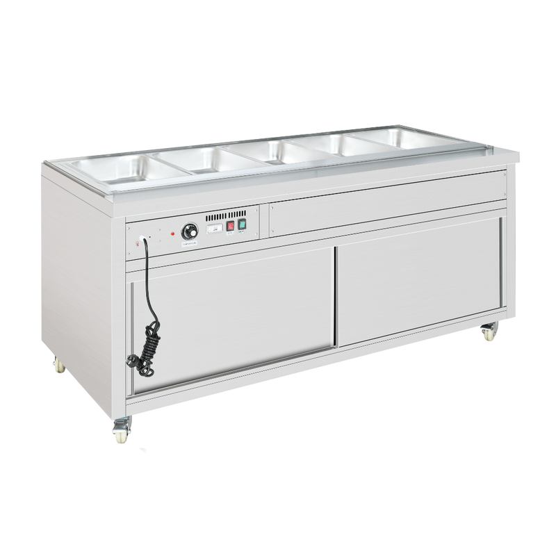 Heated Food Display without Glass Top Hold 5x1/1 GN Pans 1800x790x845mm