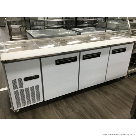 2NDs: Thermaster Three Door Cold Bench Salad Station 6x1/1 GN Pans - Pg210fa-xb -VIC709