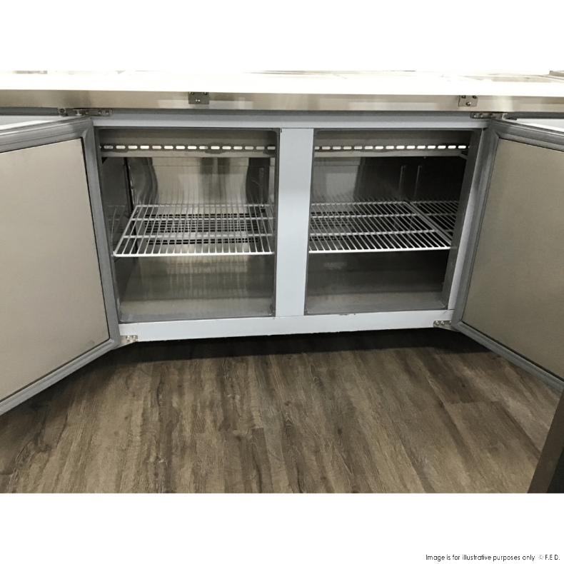 2NDs: Thermaster Three Door Cold Bench Salad Station 6x1/1 GN Pans - Pg210fa-xb -VIC709