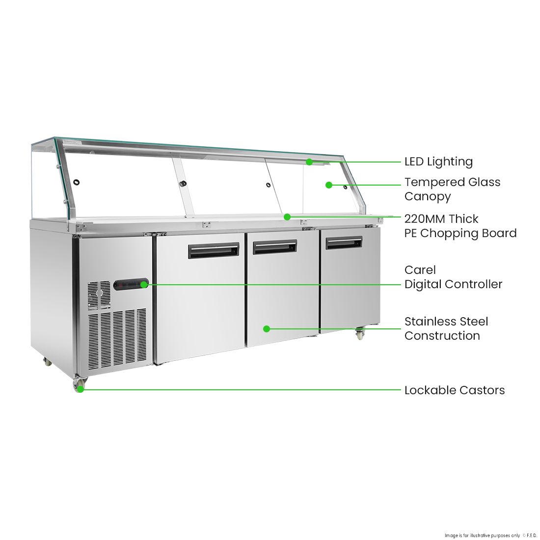 Thermaster Cold Salad & Noodle Bar 6x1/1 GN Pans PG210FA-XG