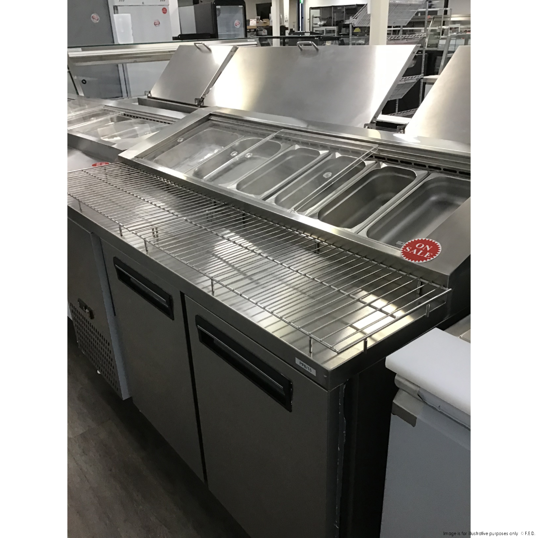 CLEARANCE - Thermaster two door DELUXE Pizza Prep Bench - PPB/15-VIC1061