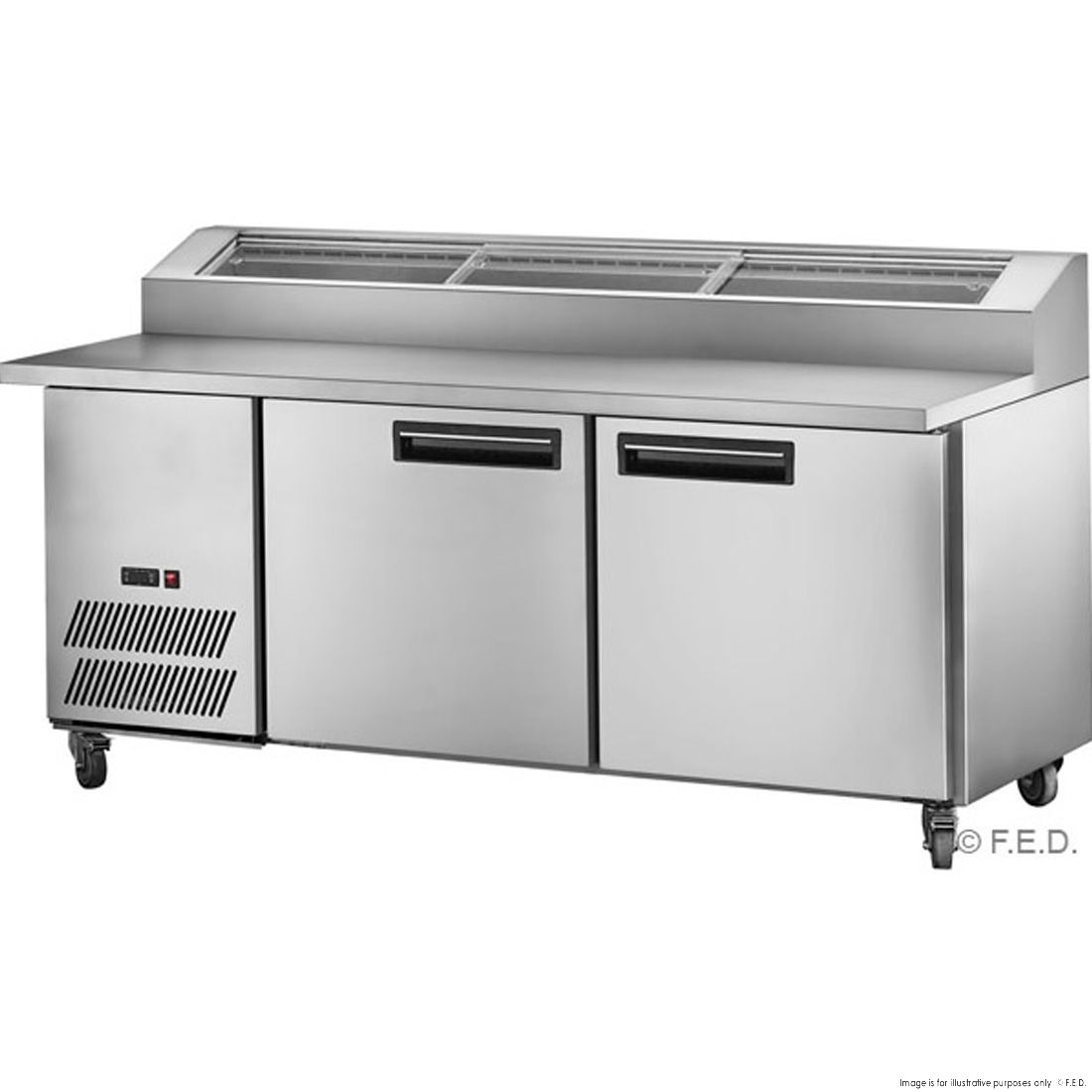 CLEARANCE - Thermaster two door DELUXE Pizza Prep Bench - PPB/15-VIC1061