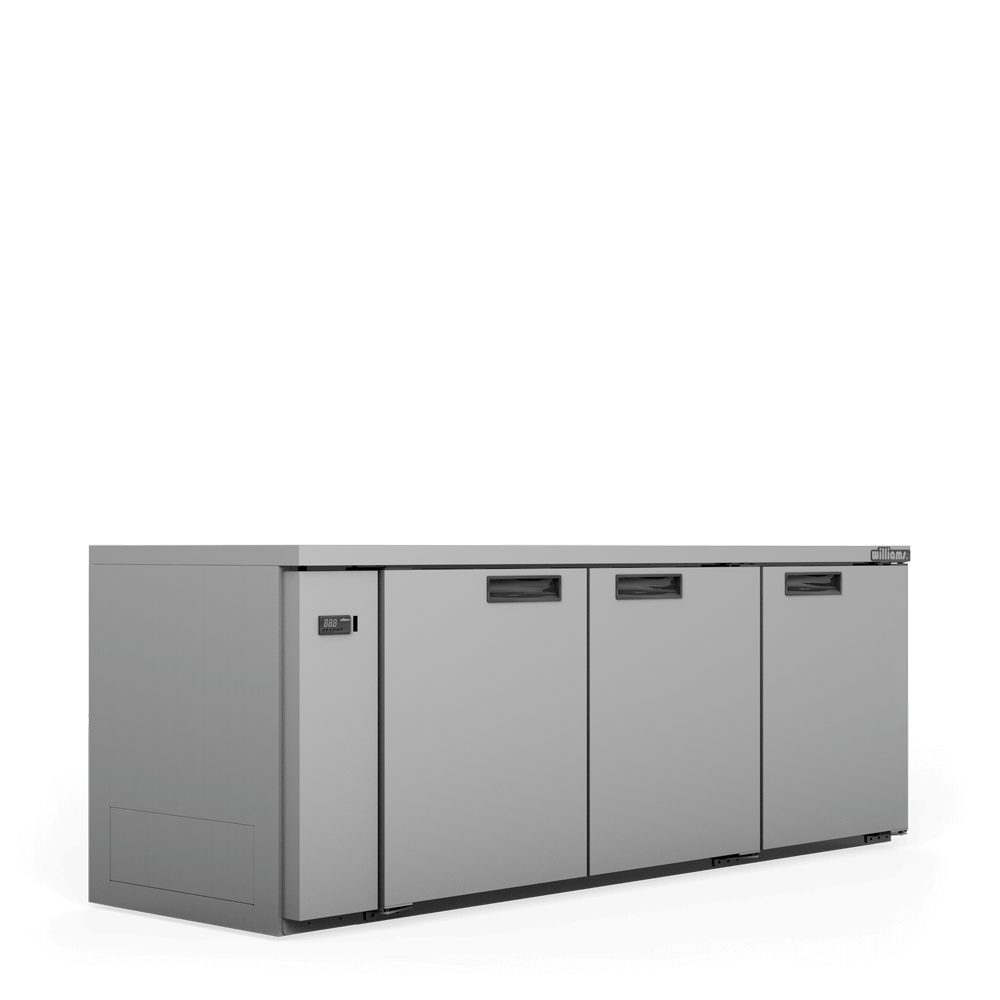 Williams Boronia - Three Door Stainless Steel Remote Back Bar Counter Display Refrigerator HB3RSS