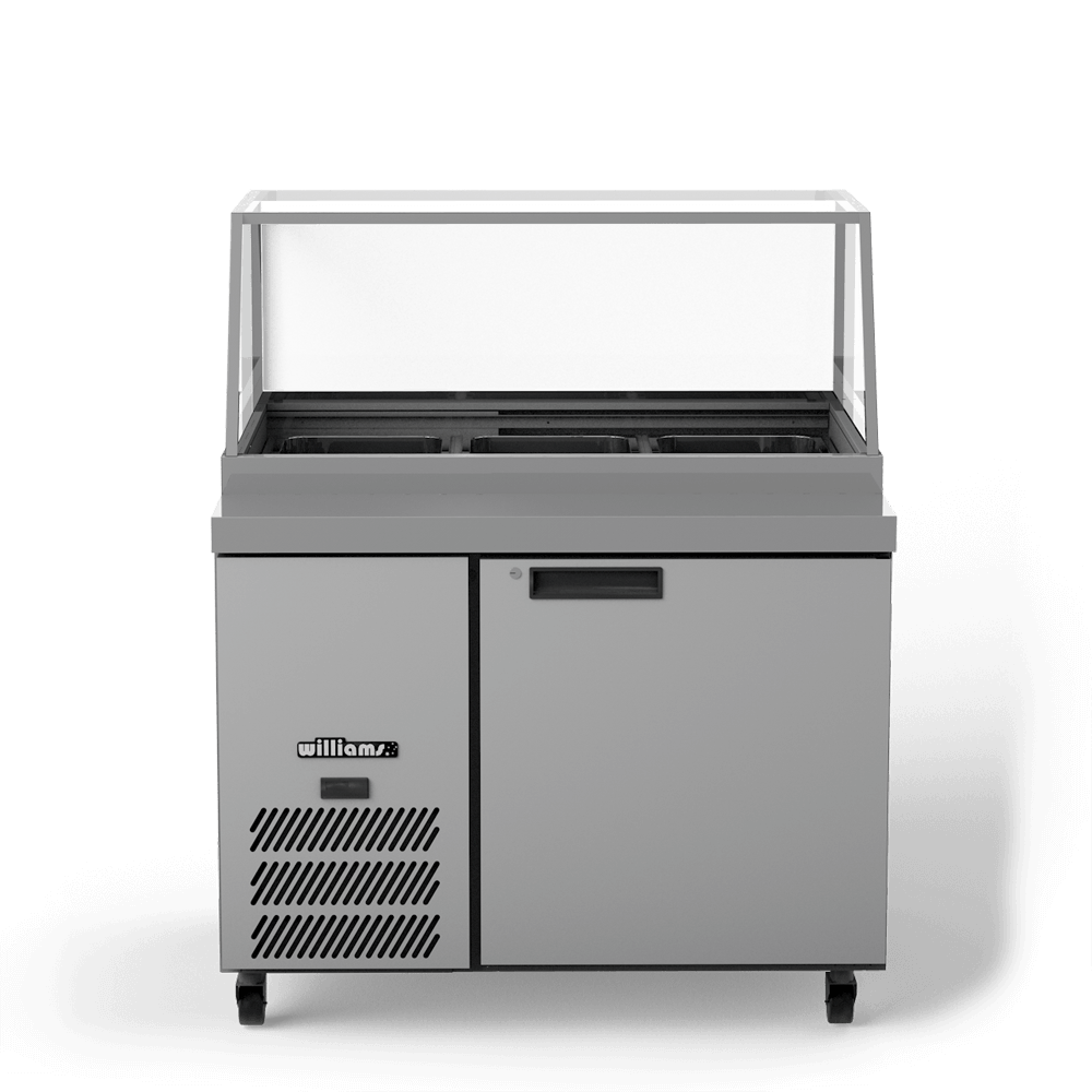 Williams Banksia - One Door Stainless Steel Prep Counter Fridge With Flat Blown Air Well HSP3UBASS