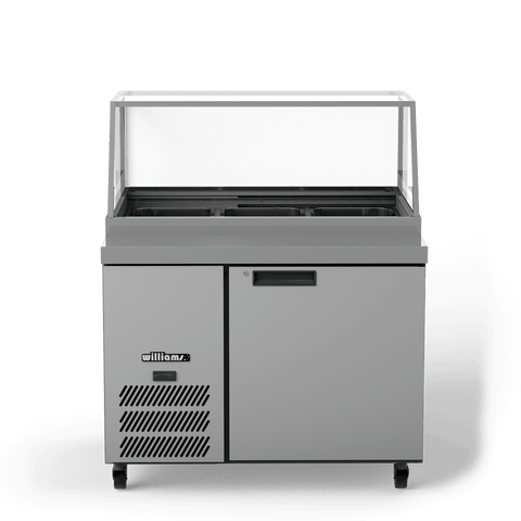 Williams Banksia - One Door Stainless Steel Prep Counter Refrigerator With Flat Blown Air Well - Without Canopy HSP3UBASS-000-N