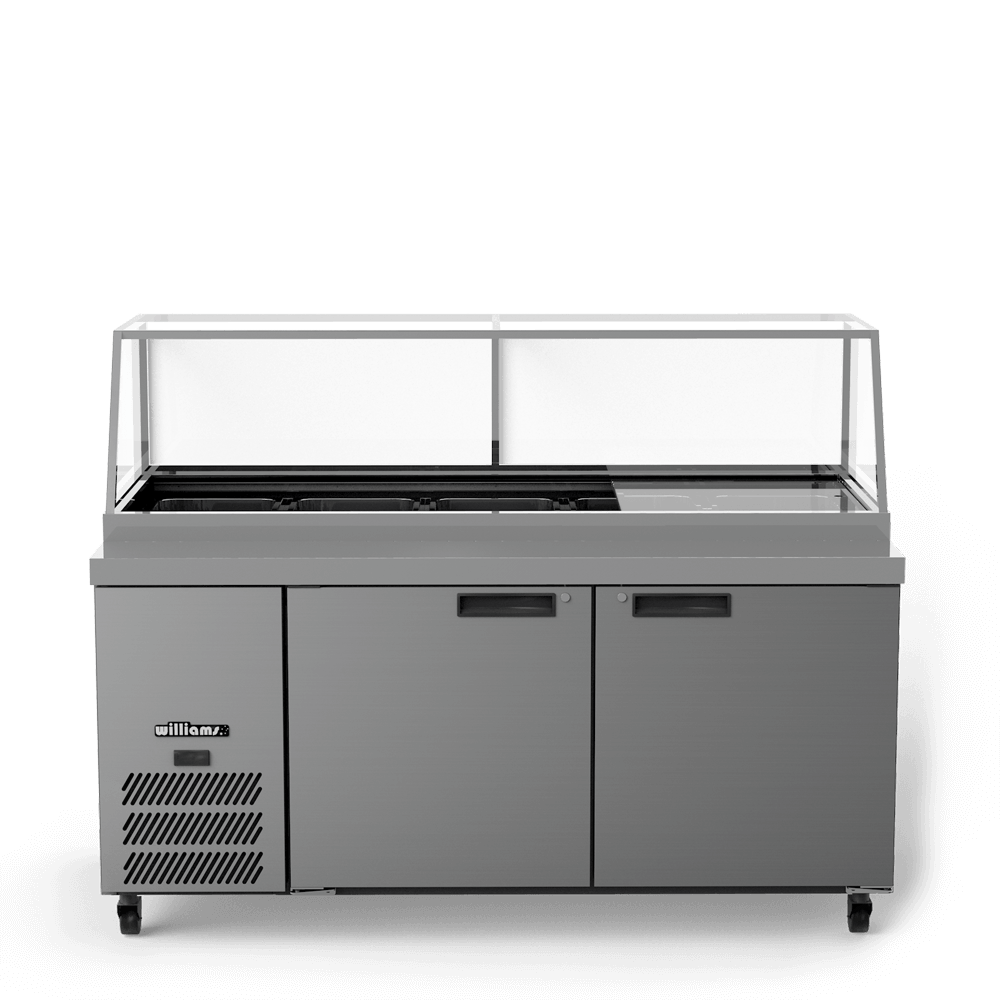 Williams Banksia - Three Door White Colorbond  Prep Counter Refrigerator With Flat Blown Air Well - Without Canopy HSP5UBA-000-N