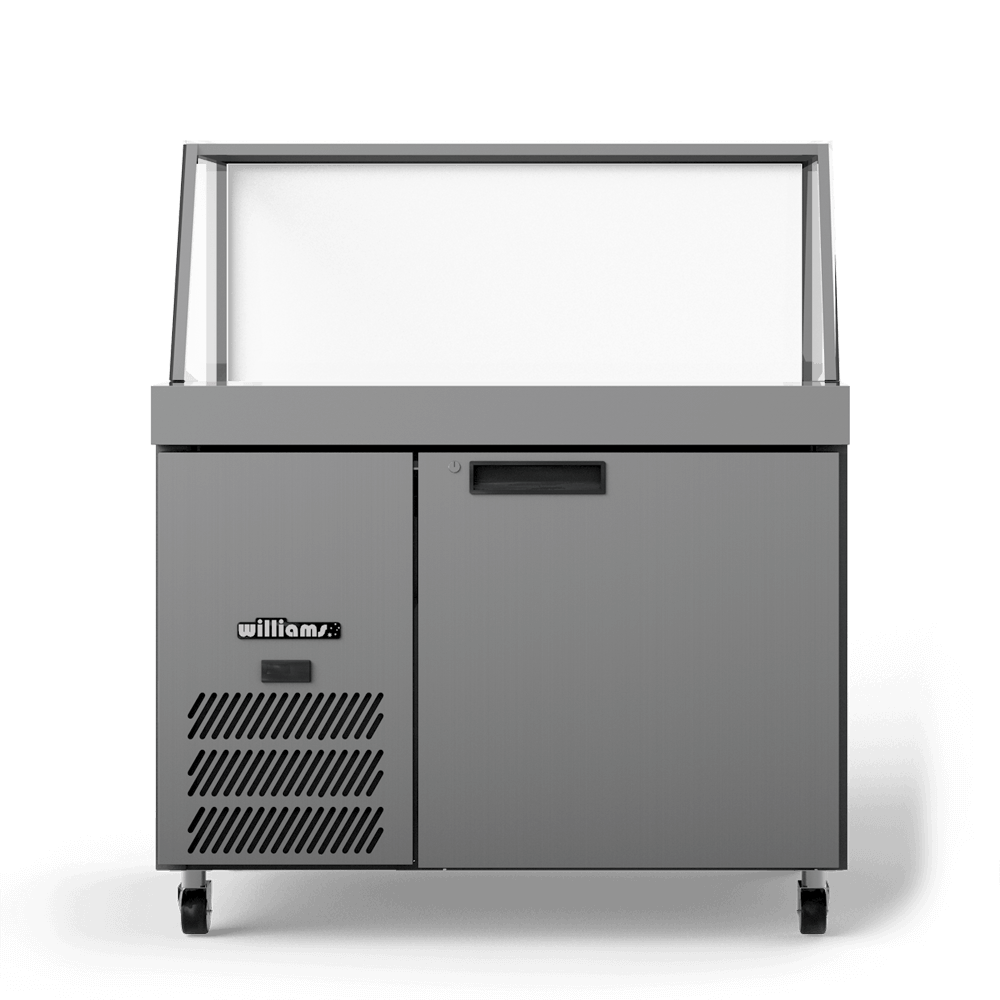 Williams Banksia - One Door White Colorbond Prep Counter Refrigerator With Angled Blown Air Well - Without Canopy HSP18UBA-000-N