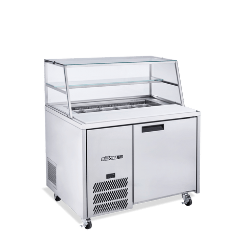 Williams Jade Sandwich - One Door White Colorbond Prep Counter Refrigerator With Blown Air Well - Without Canopy HJ1SCBA-000-N