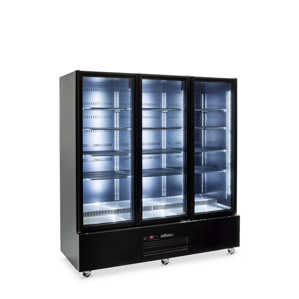 Williams Quartz Star - Three Door Black Colorbond Upright Display Refrigerator HQS3GBHC