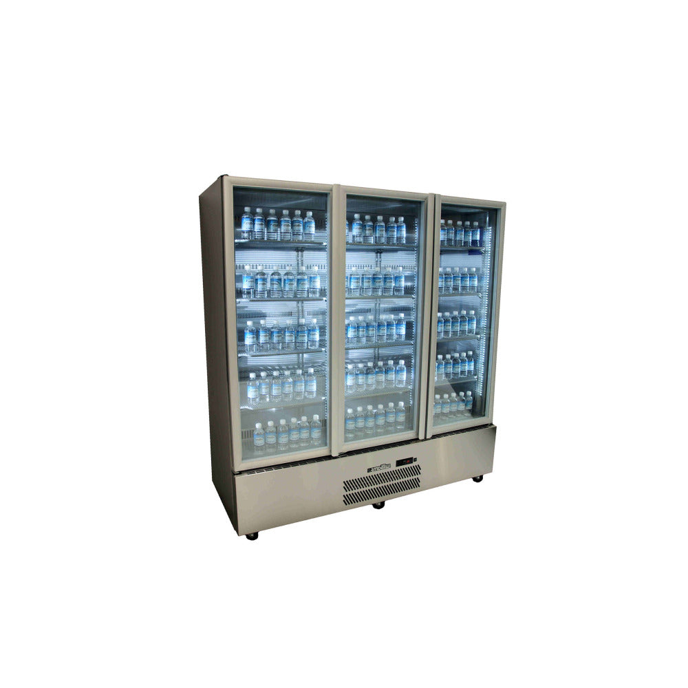Williams Quartz Star - Three Door Stainless Steel Upright Display Refrigerator HQS3GSHC