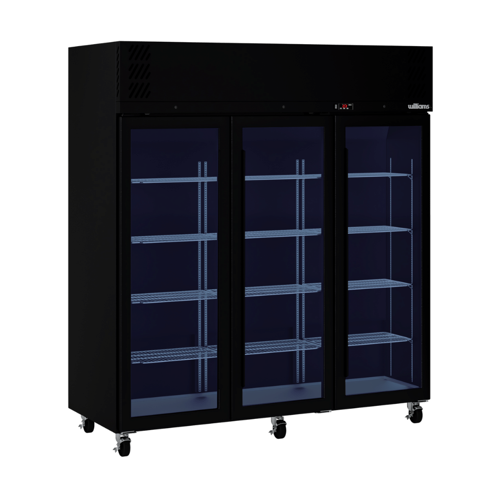 Williams Pearl - Three Door Black Colorbond Upright Display Refrigerator HP3GBHC