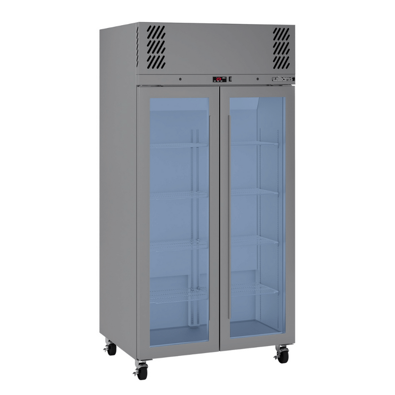 Williams Pearl - Slim Two Door Stainless Steel Upright Display Refrigerator