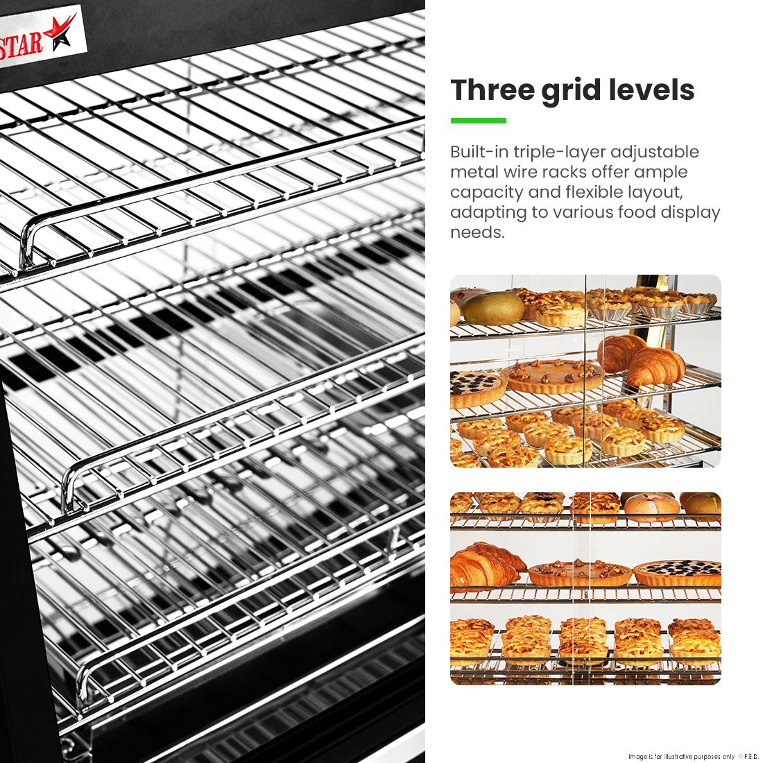 Benchstar All Stainless Steel Pie Warmer And Hot Food Display 40 Pies PW-RT/380/TGE