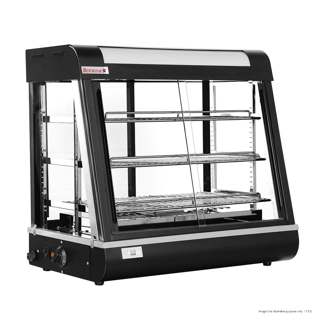 CLEARANCE - Benchstar Pie Warmer & Hot Food Display - PW-RT/660/TGE-VIC1062