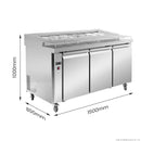 Thermaster Three Door Deluxe Pizza Prep Bench PWB150