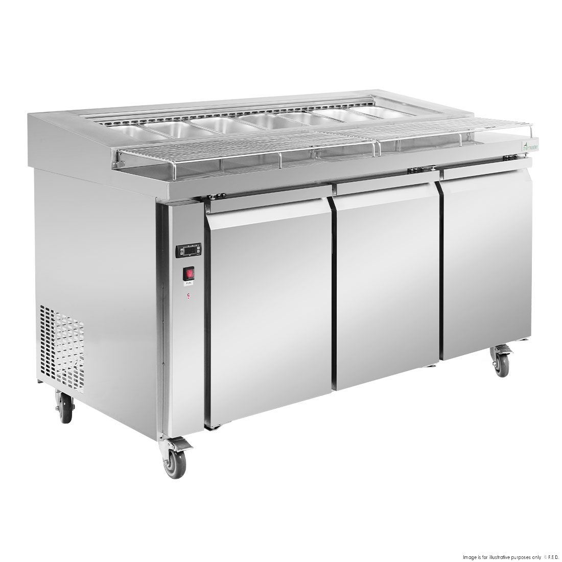 Thermaster Three Door Deluxe Pizza Prep Bench PWB150