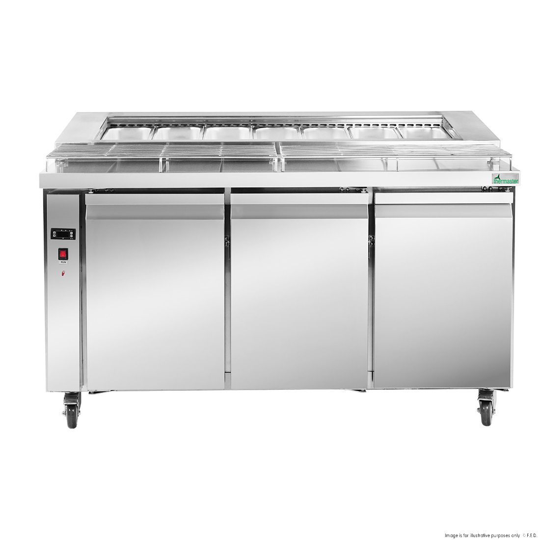 Thermaster Three Door Deluxe Pizza Prep Bench PWB150