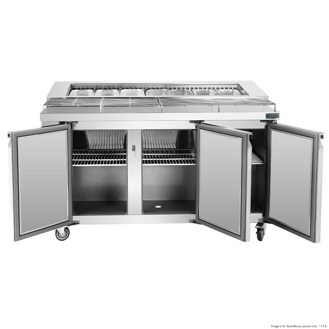 Thermaster Three Door Deluxe Pizza Prep Bench PWB150