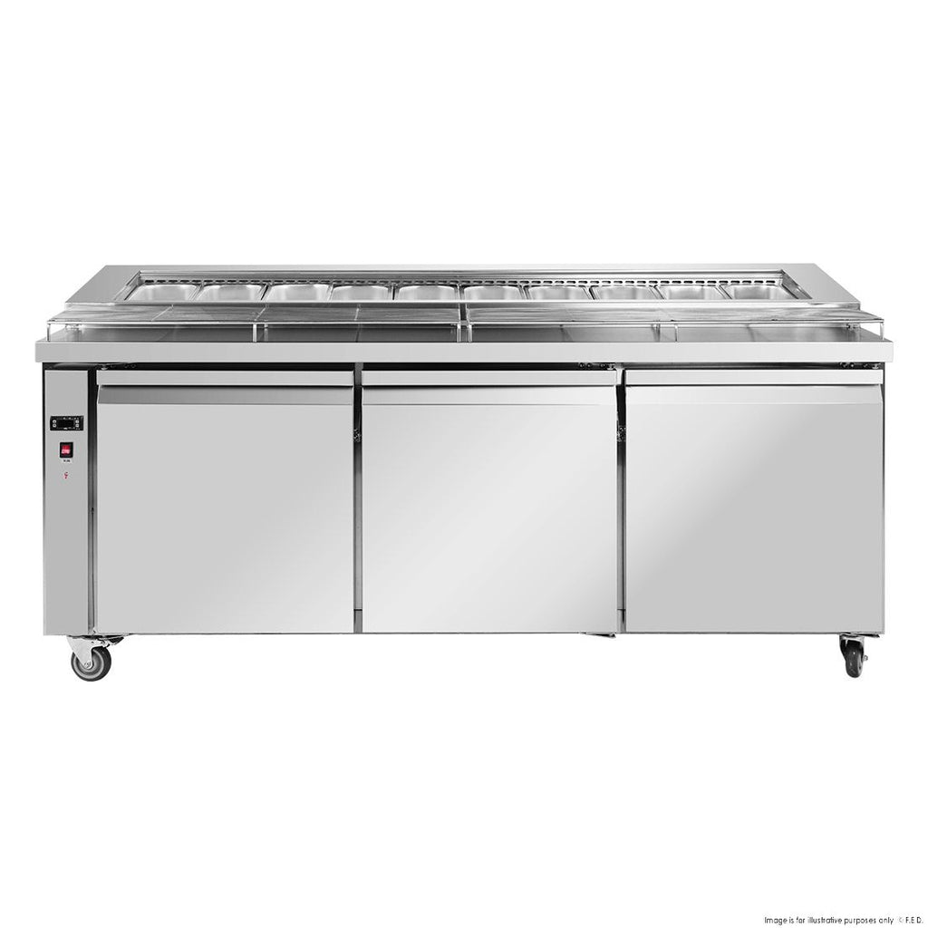 Thermaster Three Door Deluxe Pizza Prep Bench PWB180