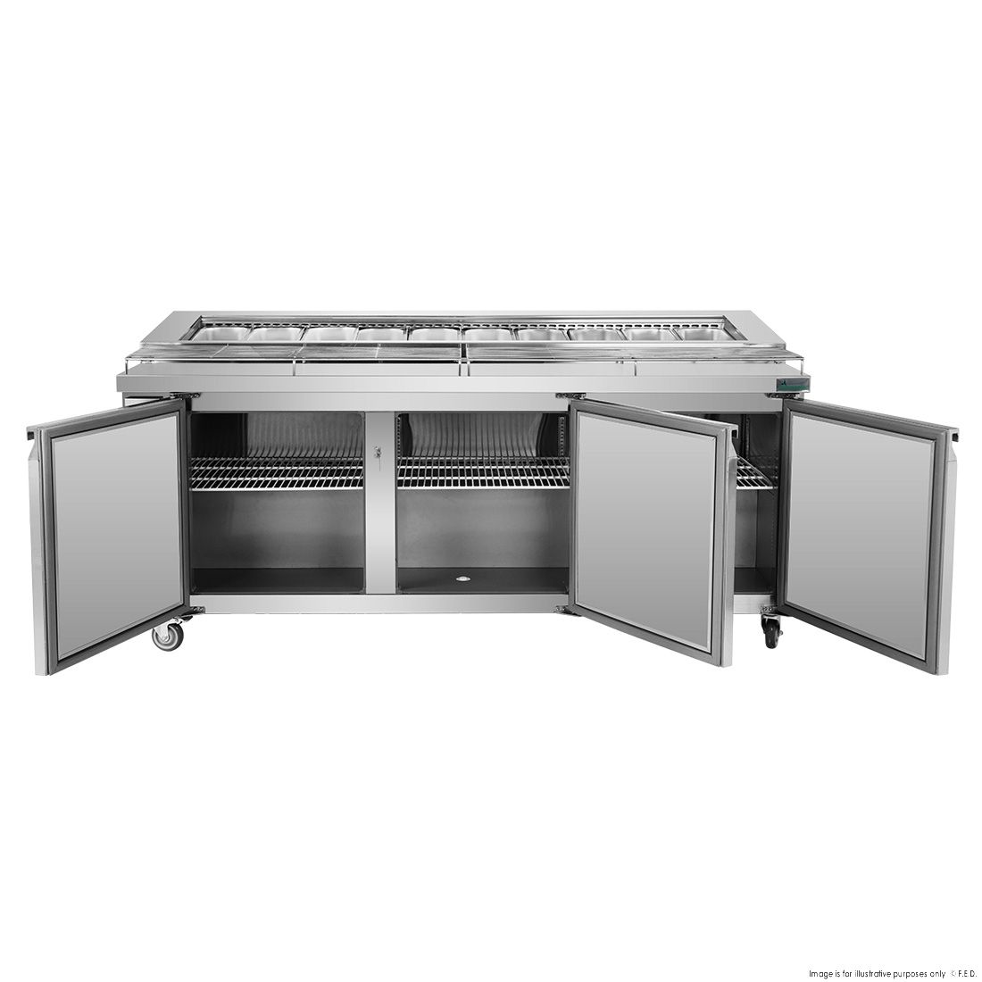 Thermaster Three Door Deluxe Pizza Prep Bench PWB180