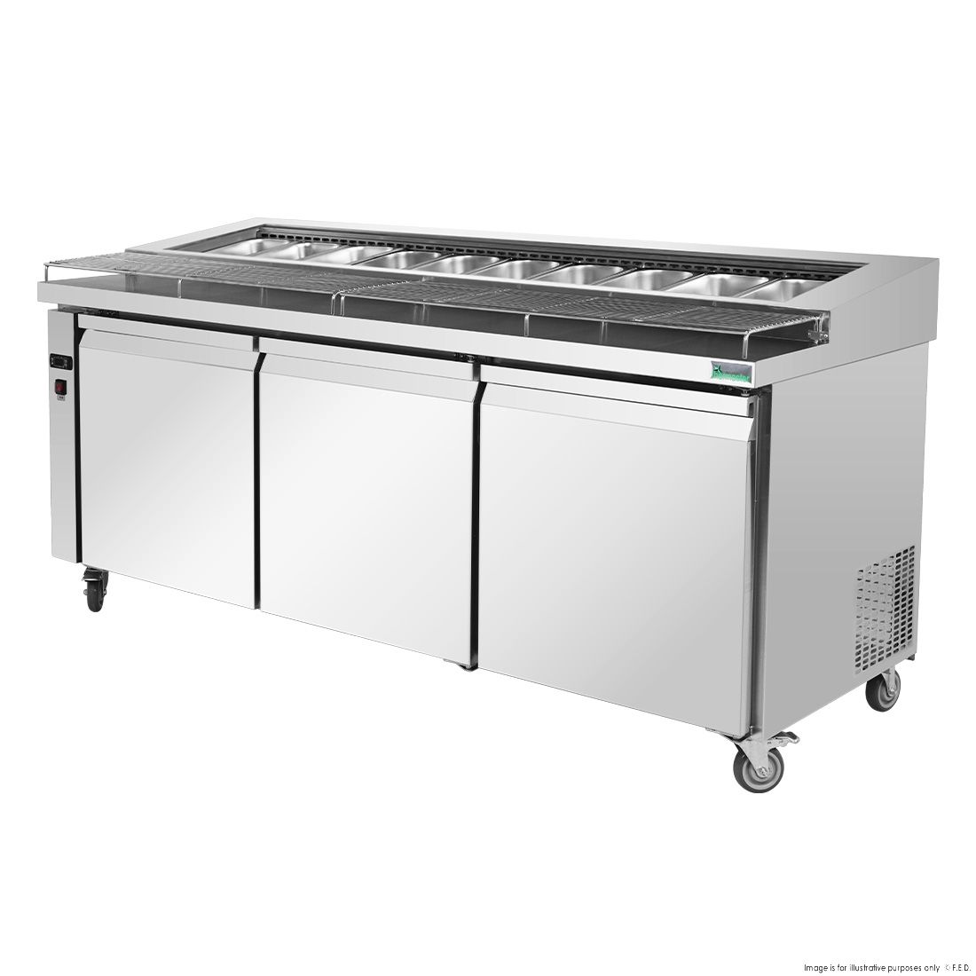 Thermaster Three Door Deluxe Pizza Prep Bench PWB180
