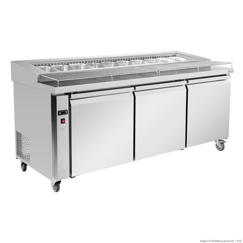 Thermaster Three Door Deluxe Pizza Prep Bench PWB200