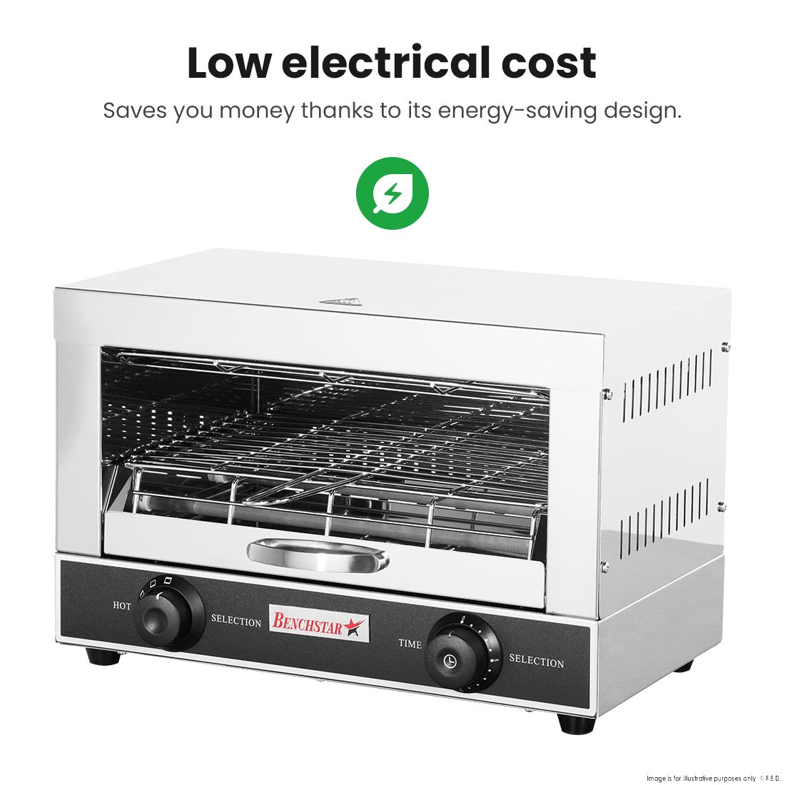 Benchstar Single Infrared Quartz Element Salamander Griller Toaster And Timer QT-1