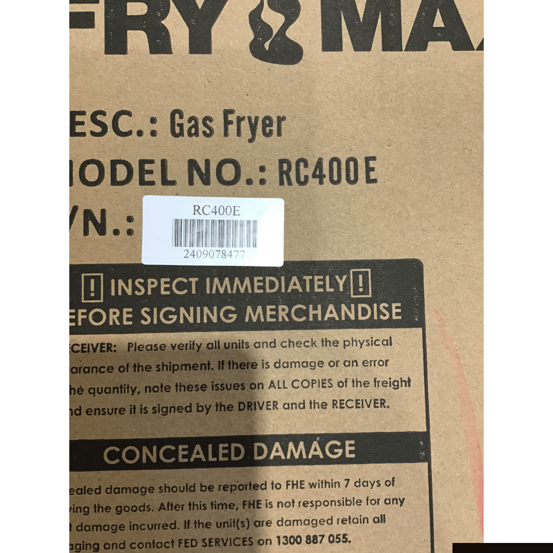 2NDs: Frymax Superfast Natural Gas Tube Fryer - RC400E-QLD371