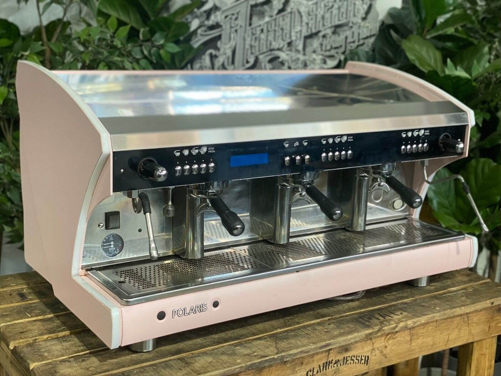 Wega Polaris Tron - 3 Group Commercial Espresso Machine - Pink