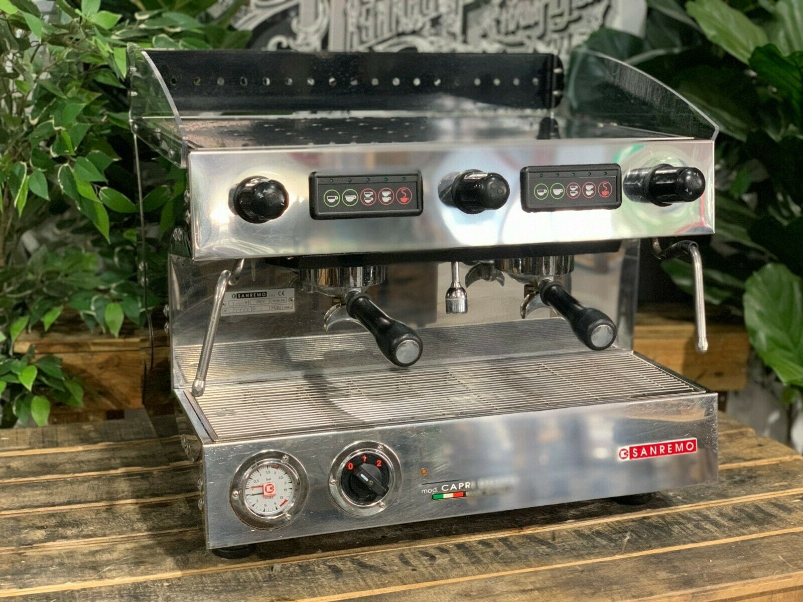 San Remo Capri Deluxe - 2 Group Commercial Espresso Machine - Black