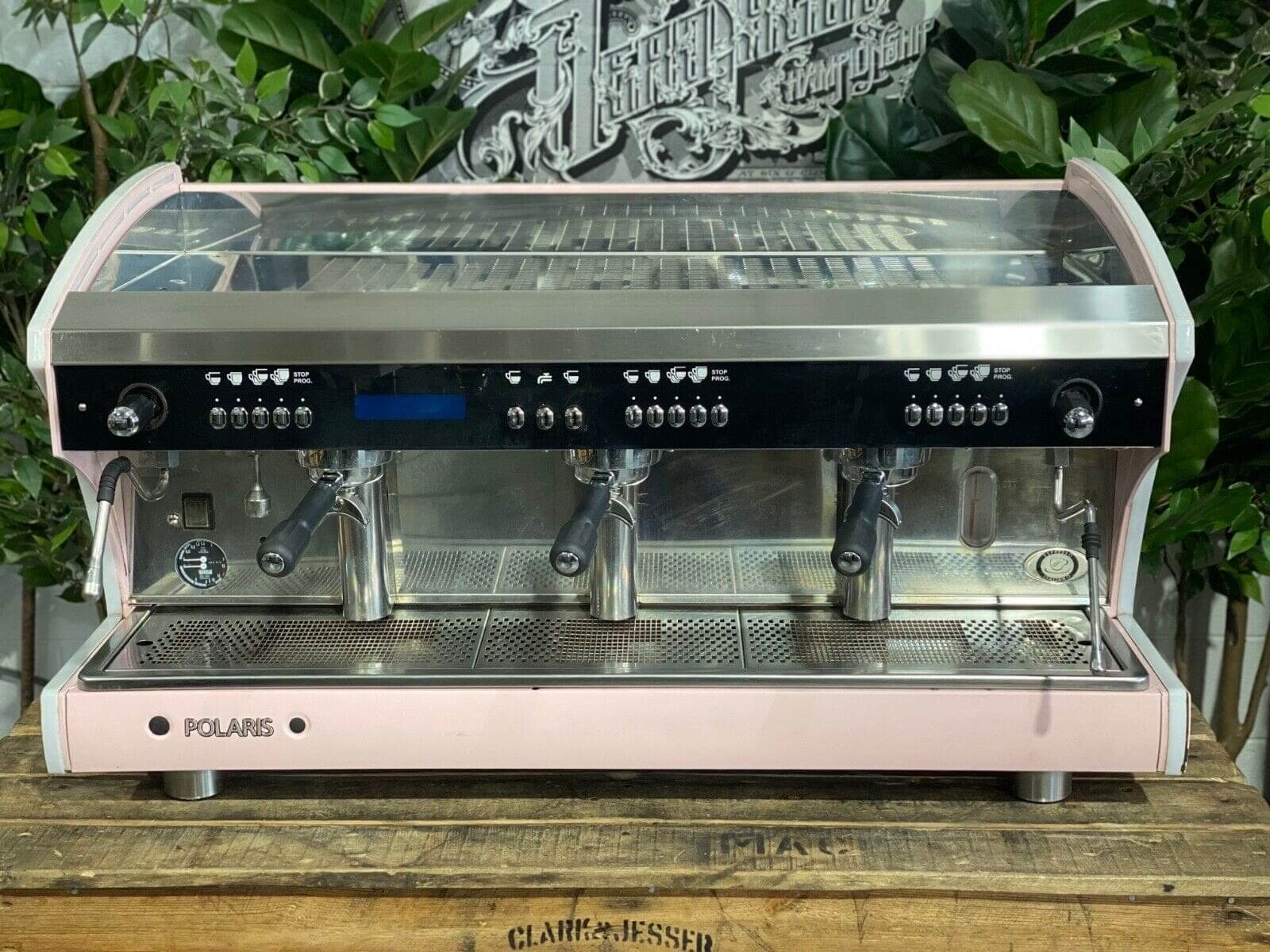 Wega Polaris Tron - 3 Group Commercial Espresso Machine - Pink