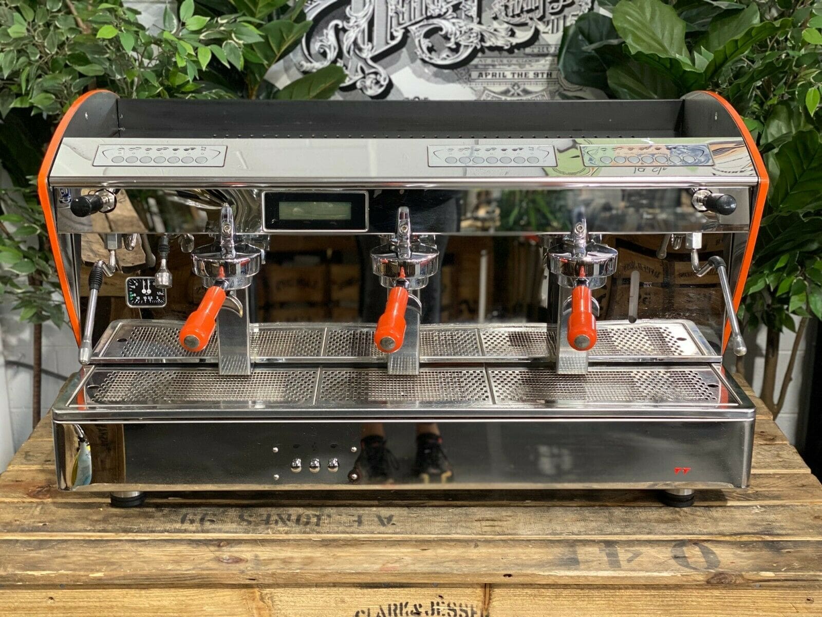 Orchestrale Etnica Black - 3 Group Commercial Espresso Machine - Orange