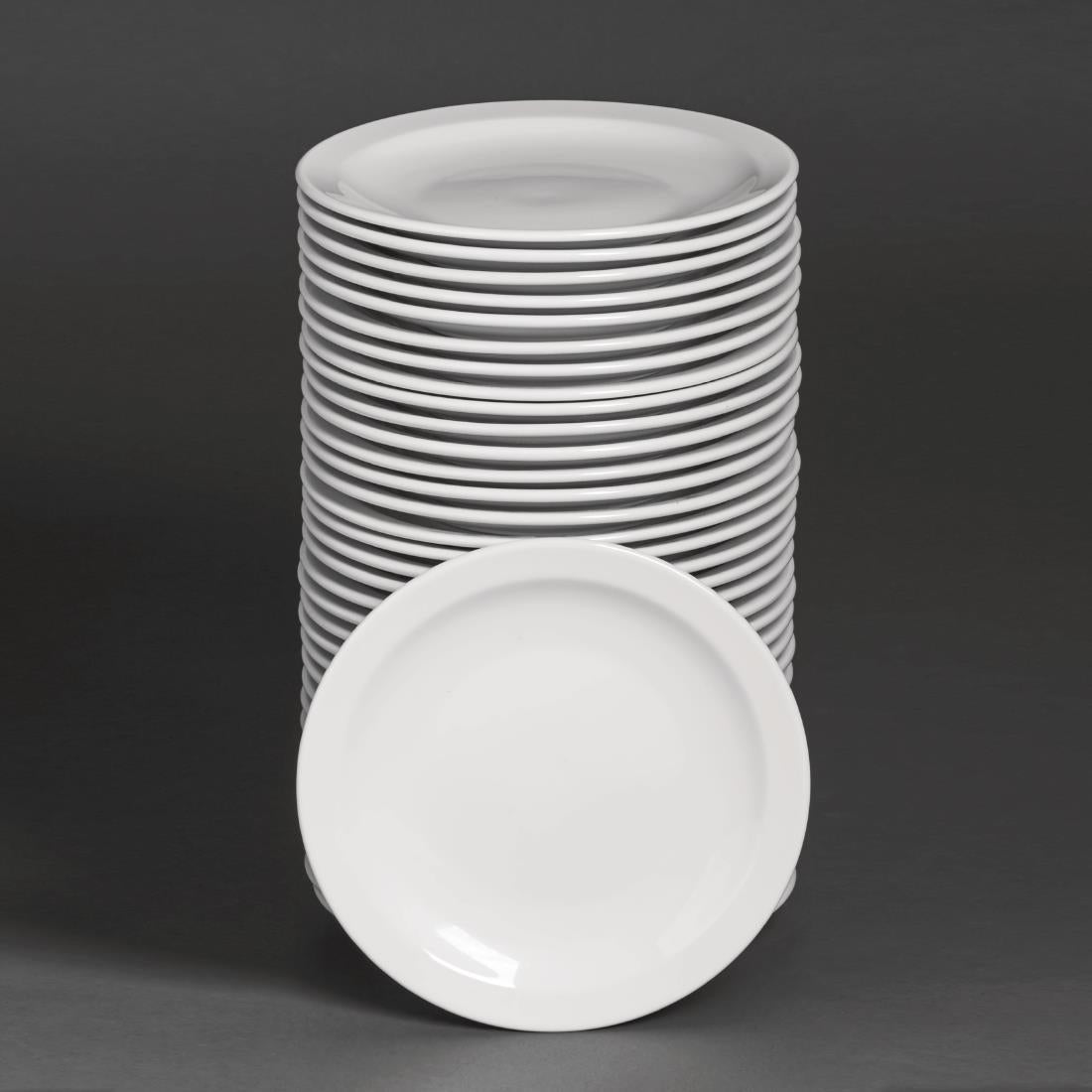 Bulk Buy Olympia Athena Narrow Rimmed Plates 205mm (36 Pack) - S752