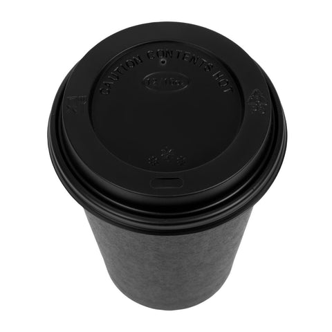 Special Offer Fiesta Recyclable Black Hot Cups and Lids 340ml (Pack of 1000) - SA433