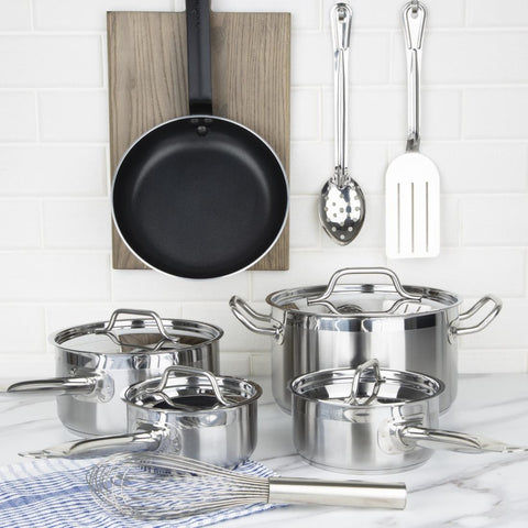 Nisbets Essentials Cook Like A Pro Stainless Steel & Aluminium 5-Piece Cookware Set - SA690