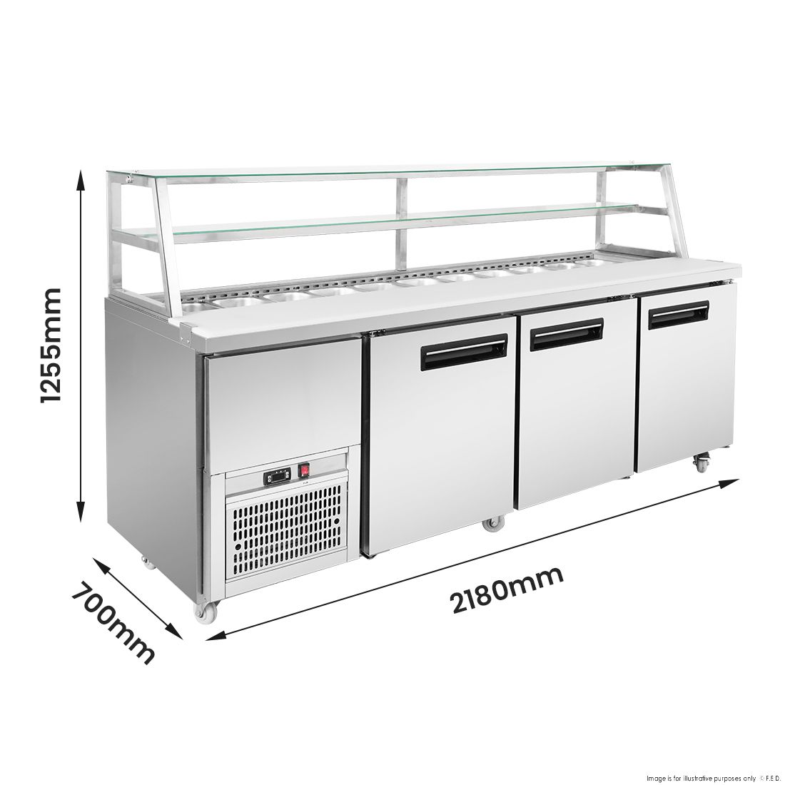 Thermaster Three Door Deluxe Sandwich Bar SCB/21