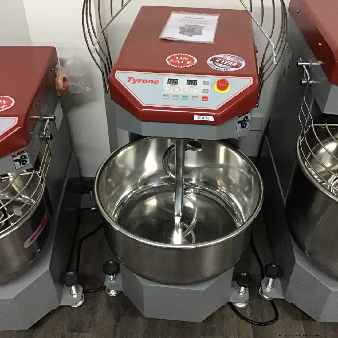 CLEARANCE - Tyrone Fixed Head Heavy Duty 34L Spiral Mixer - SCP34-VIC1068