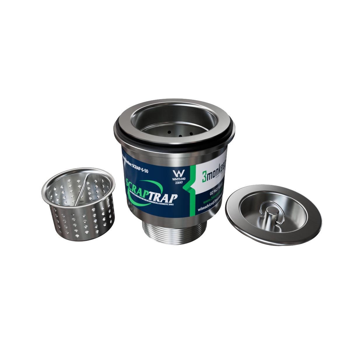 Cast Stainless Steel Sink Waste Arrestor (50mm) - SCRAP-S-50