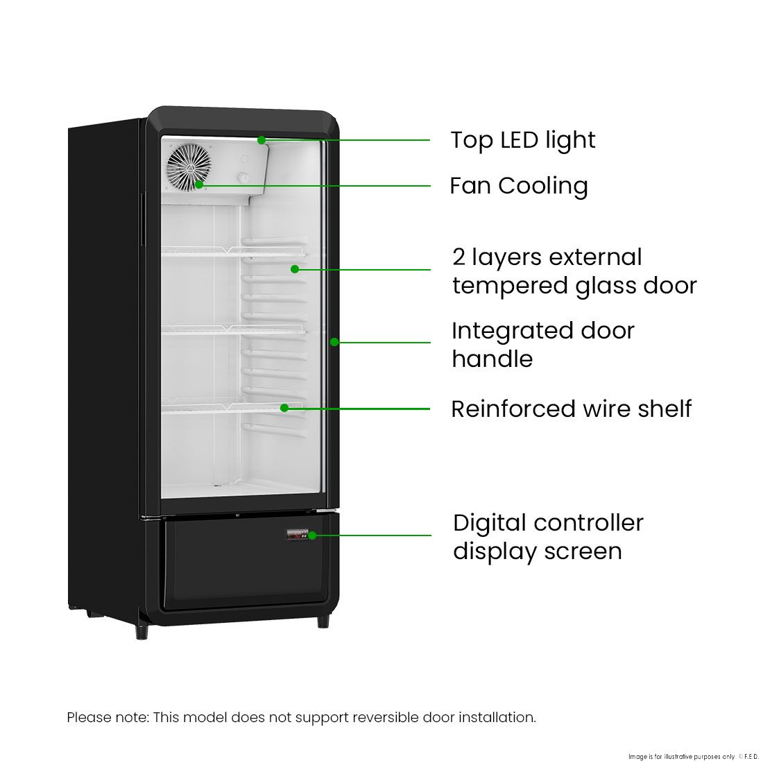 Thermaster Upright Glass Door Beverage Fridge SDC-178B