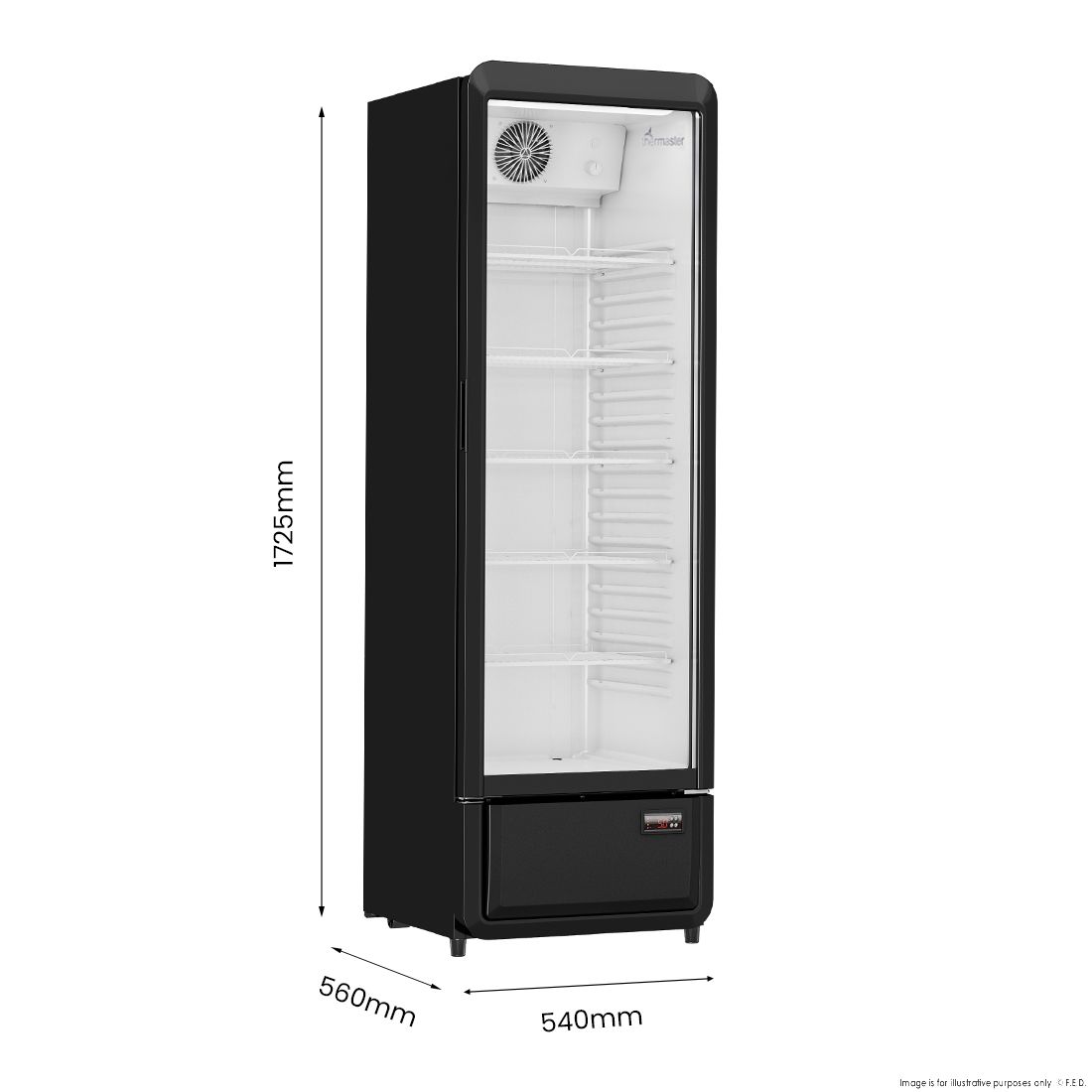 Thermaster Upright Glass Door Beverage Fridge SDC-258B