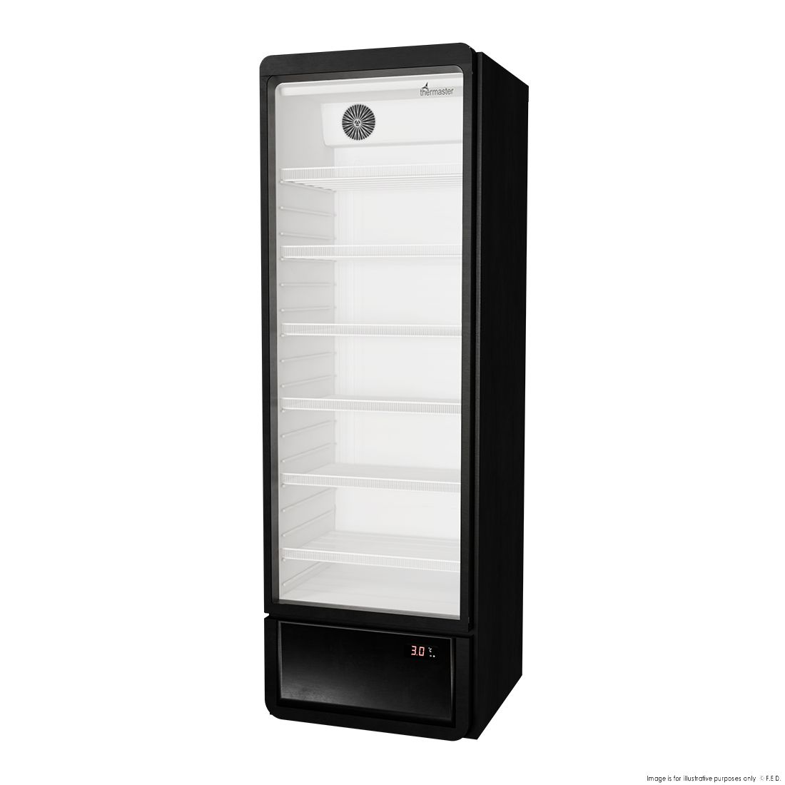 Thermaster Upright Glass Door Beverage Fridge SDC-258B