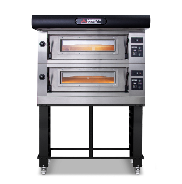 Moretti Forni Amalfi Double Deck Oven on Stand - 12 x 35cm Pizza - Chamber Size 650w x 1035d x 180h mm