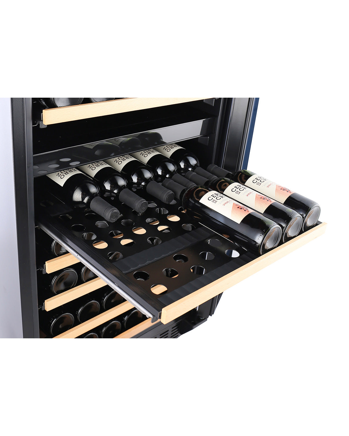 Grand Cru Pro Black & Timber 194PBT Wine Fridge (Left Door Hinge)